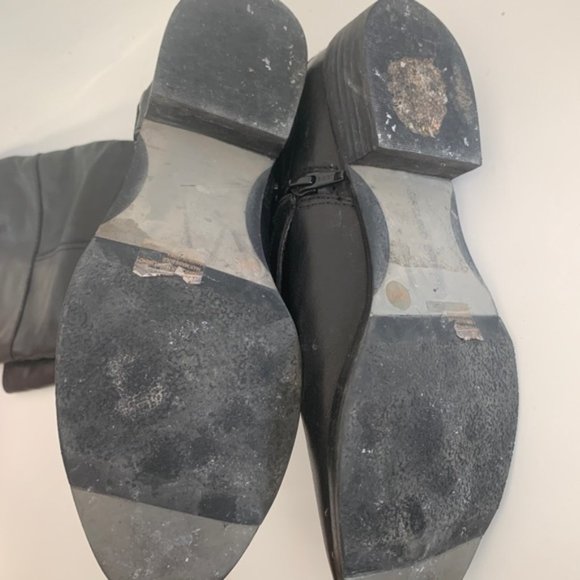 Arturo Chiang Black Leather High Boots - sz 7 - Picture 3 of 7